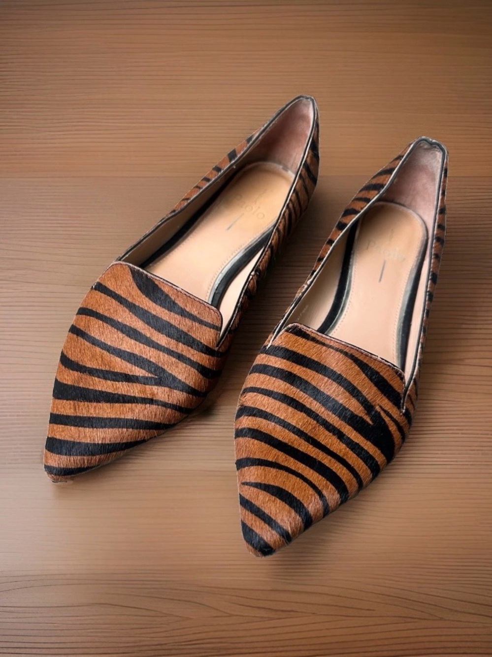 Linea Paolo Zebra Print Calf hair Pointed-toe Flats~8.5